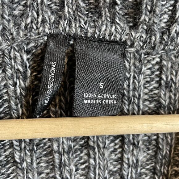 New Directions Women’s Gray White Tunic Cardigan Sweater Size Small 3 Button - Picture 2 of 3